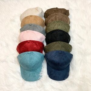 C.C Faux Suede Cap (Adjustable Strap), Baseball Cap, Suede Cap, CCHats, CC Caps